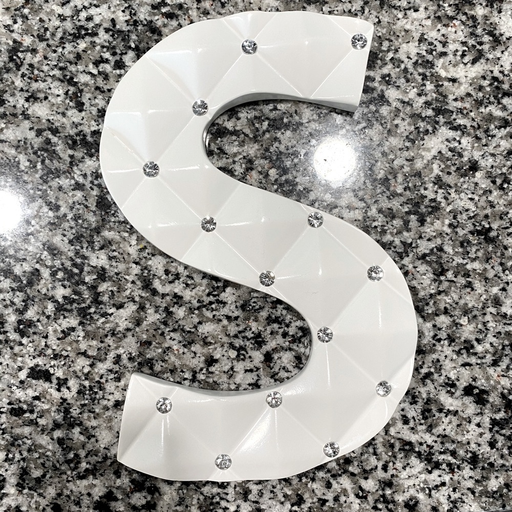 Initial S sparkle home decor wall hanging